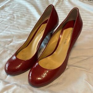Gianni Bini Red Snake skin Becca Heels WORN ONCE